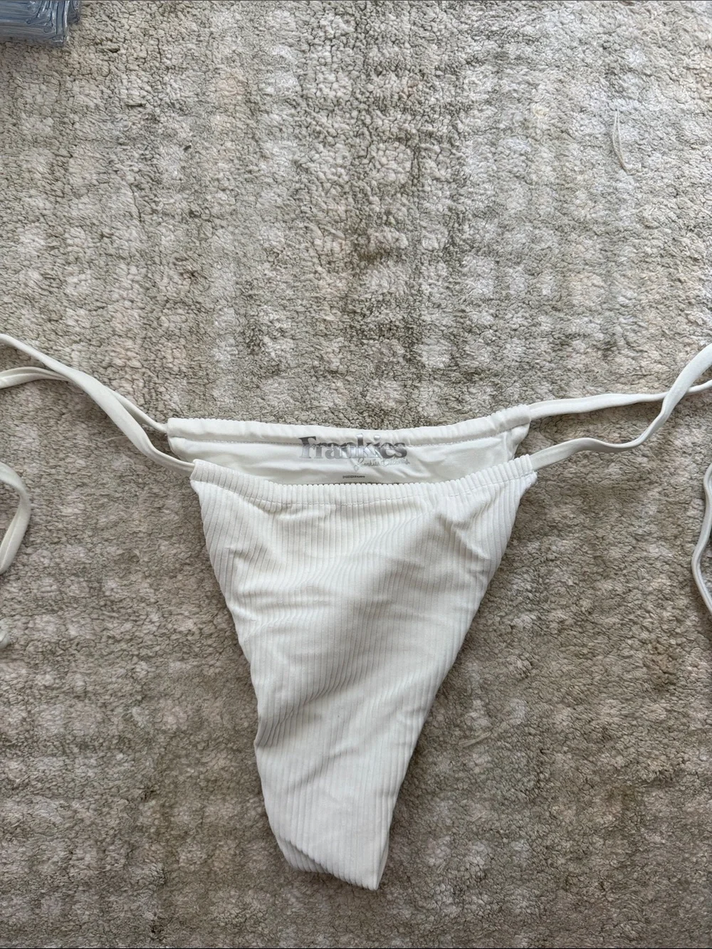 Frankie’s Bikinis White Ribbed Bottom